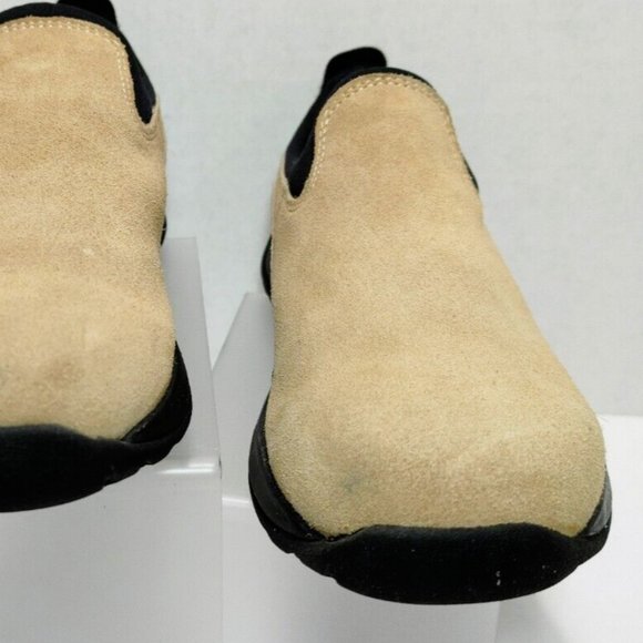 Lands End Suede Leather Moc Clog Slip-On Loafer Rubber Sole Tan Women's US 7B - Picture 11 of 16